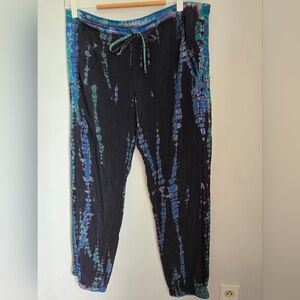 Tie-Dye Black and Blue Women's Pants